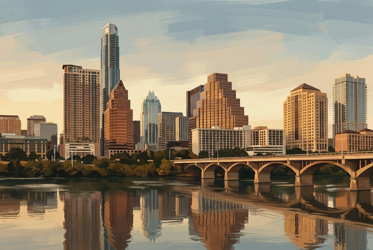 Austin skyline on Lady Bird Lake