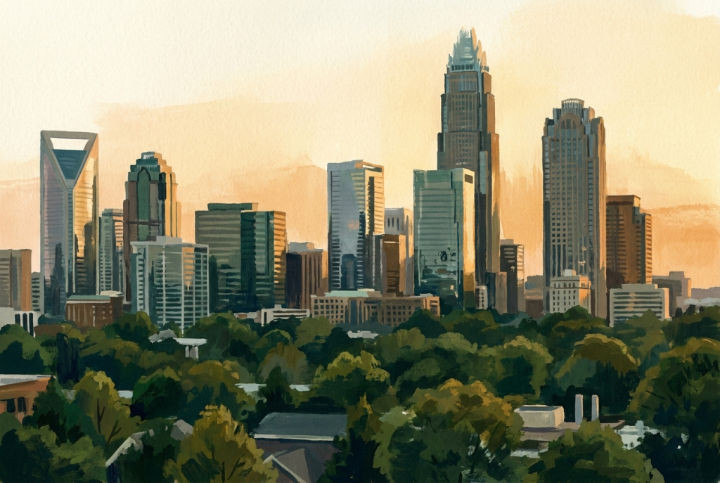Charlotte, North Carolina uptown skyline