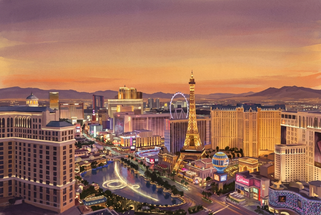 Las Vegas skyline at dusk