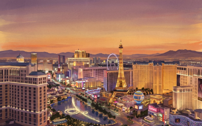 Las Vegas skyline at dusk
